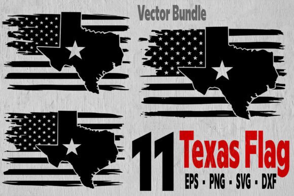 11 Texas Flag Bundle: Graphics for Crafts & Branding