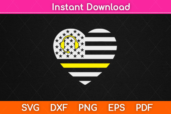 911 Dispatcher Gold Line USA Flag Graphics & Crafts