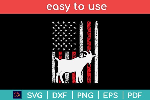 American Flag Goat USA Patriotic Animal Graphics