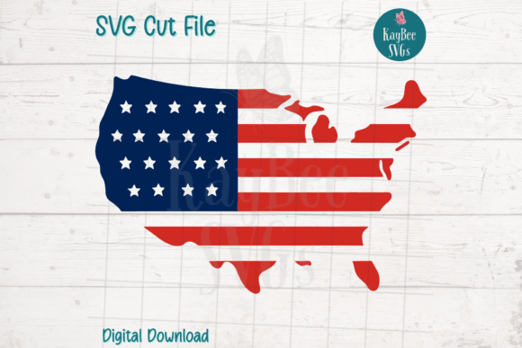 American Flag USA Map SVG Cut File for Crafts & Graphics