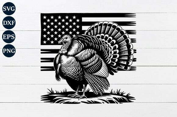 American Flag with Turkey SVG