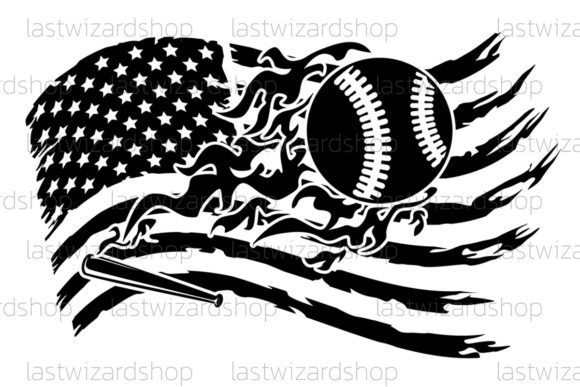 Baseball Distressed American Flag SVG: Graphics for Crafts & Local Branding