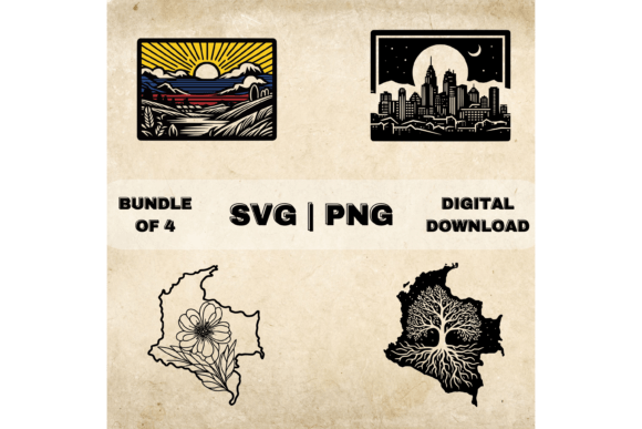 Colombia SVG Bundle: Flag Clipart for Real Embroidery