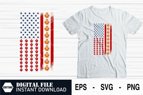 Creepy American Flag Design — Halloween Graphics & Crafts