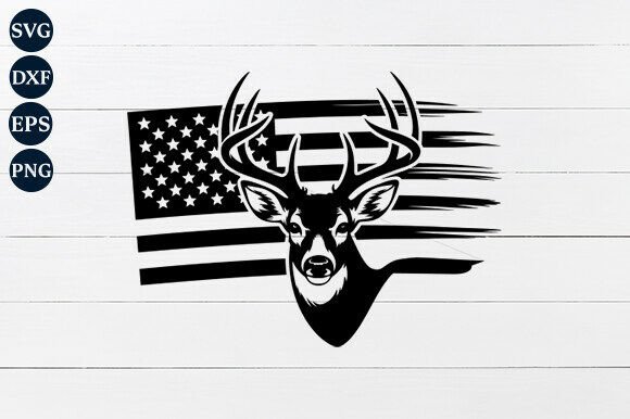 Deer Head with USA Flag SVG: Graphics for Crafts & Content