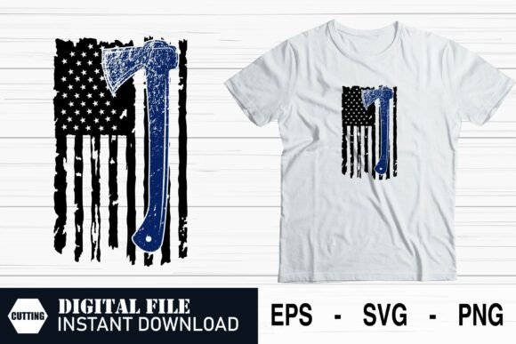 Firefighter American Flag with Distresse Graphics
