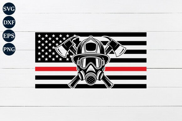 Firefighter with USA Flag SVG: Graphics for Crafts & Branding