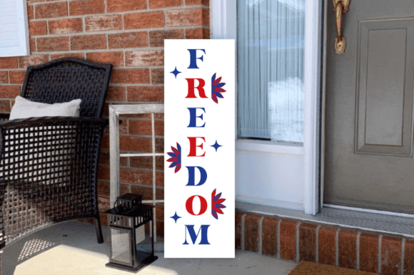 Freedom SVG: American Porch Sign Flag Graphics for Crafts
