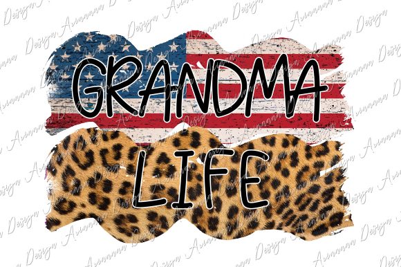 GrandmaLife Sublimation USA Flag Leopard Graphics