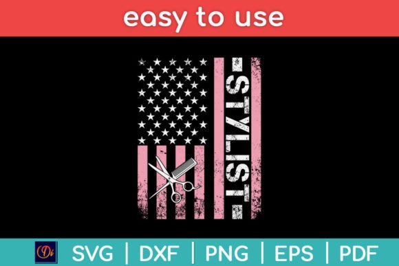 Hair Stylist American Flag SVG Graphics for Crafts