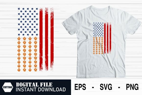 Halloween American Flag Vector - Spooky Graphics & Crafts