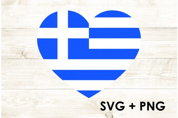 Heart Greece Flag Graphics for Crafts Projects