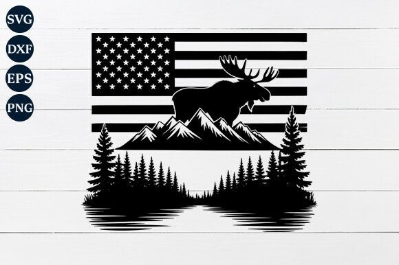 Moose with USA Flag SVG: Graphics & Crafts Asset Review