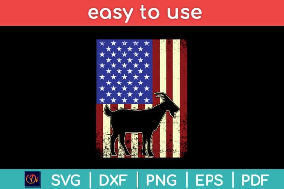 Patriotic Goat 4th of July American Flag