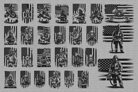 US Fire Fighter SVG Bundle: Graphics for Crafts & Content