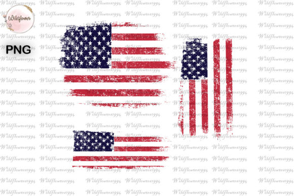 USA Flag Distressed 3 PNG for Crafts & Graphics