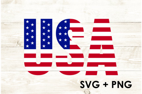 USA Text – American Flag Text: Graphics for Crafts & Local Branding