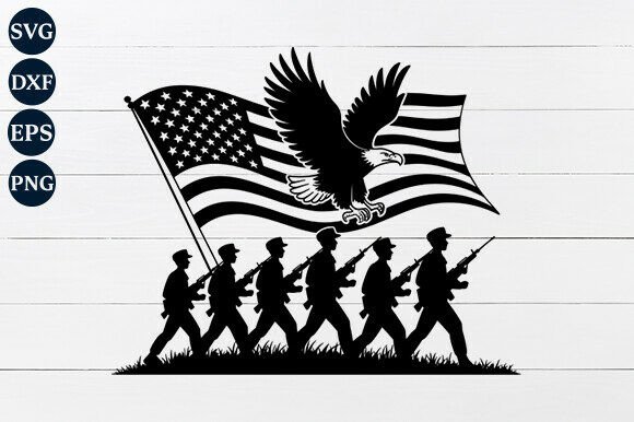 Veteran with Eagle America Flag SVG: Graphics for Crafts & Branding