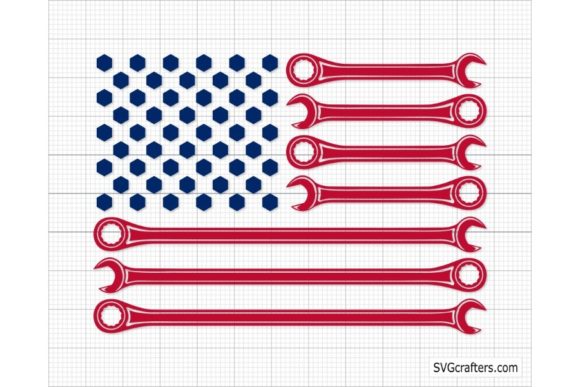 Wrench Flag SVG: Mechanic Flag Graphics for Crafts & Branding